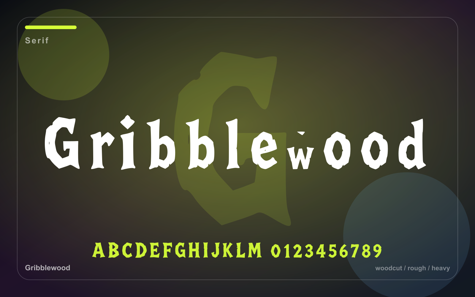 Gribblewood poster typography showcase