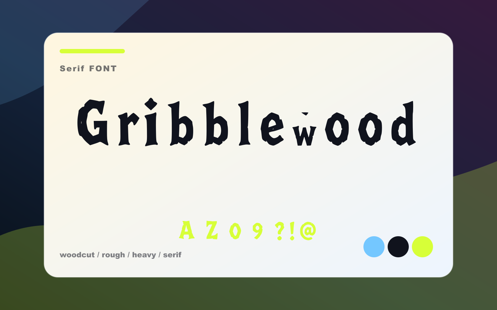 Gribblewood cover typography showcase