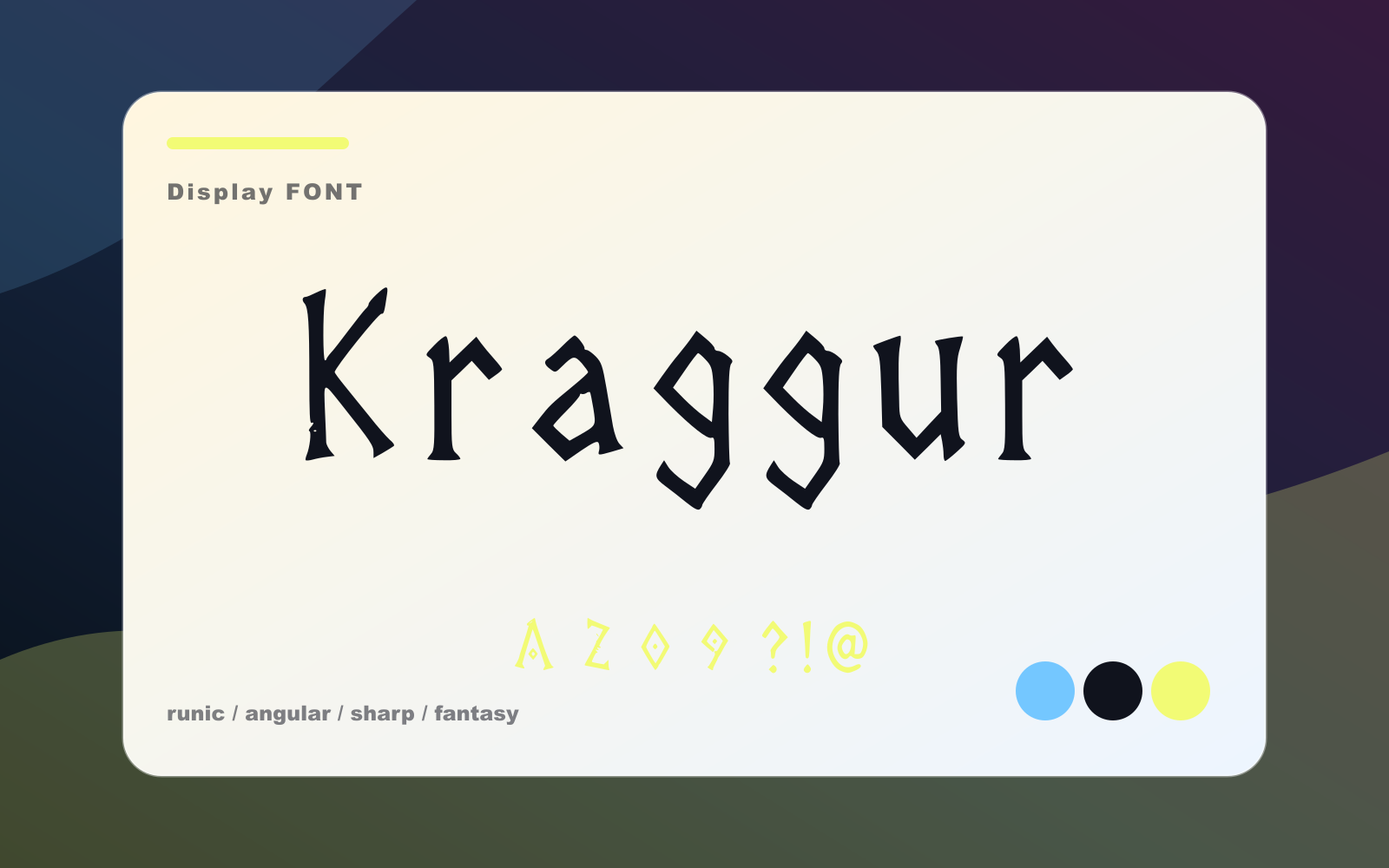 Kraggur cover typography showcase